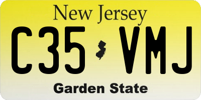 NJ license plate C35VMJ