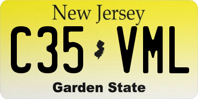 NJ license plate C35VML