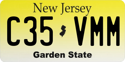 NJ license plate C35VMM