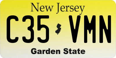 NJ license plate C35VMN