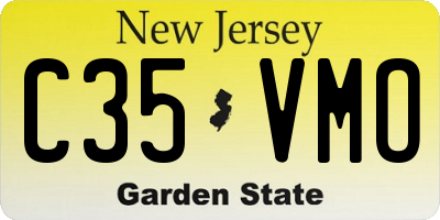 NJ license plate C35VMO