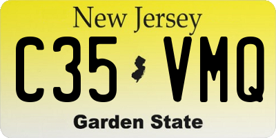 NJ license plate C35VMQ