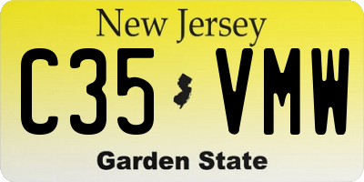 NJ license plate C35VMW