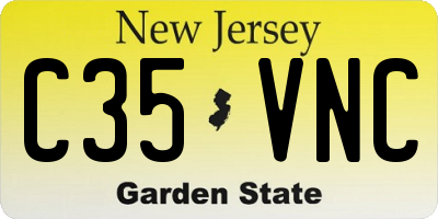 NJ license plate C35VNC