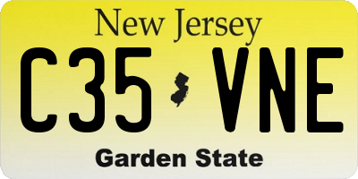 NJ license plate C35VNE