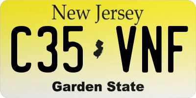 NJ license plate C35VNF