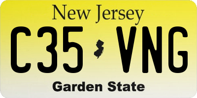 NJ license plate C35VNG
