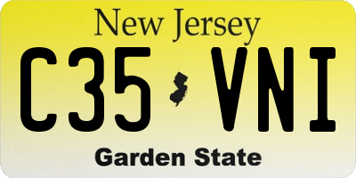 NJ license plate C35VNI