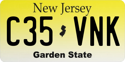 NJ license plate C35VNK