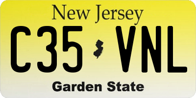 NJ license plate C35VNL
