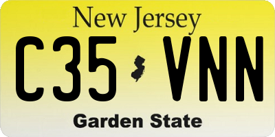 NJ license plate C35VNN