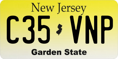 NJ license plate C35VNP