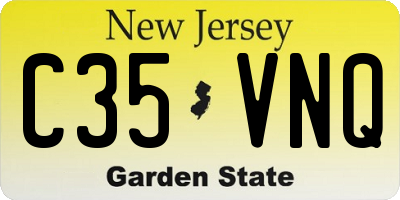 NJ license plate C35VNQ