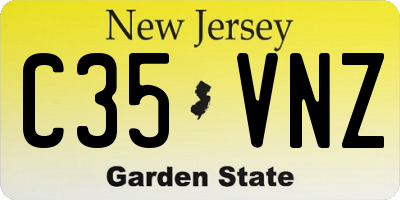 NJ license plate C35VNZ