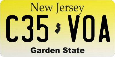 NJ license plate C35VOA