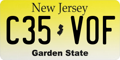 NJ license plate C35VOF