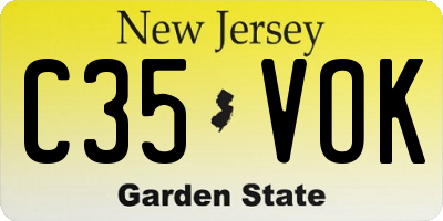 NJ license plate C35VOK