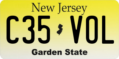 NJ license plate C35VOL