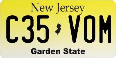 NJ license plate C35VOM