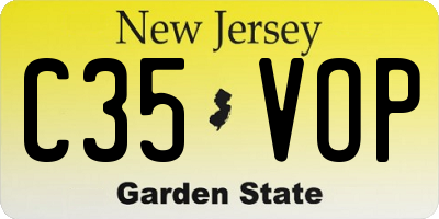 NJ license plate C35VOP