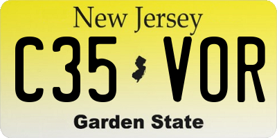 NJ license plate C35VOR