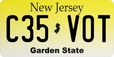 NJ license plate C35VOT