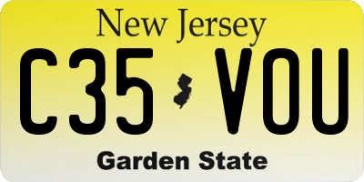 NJ license plate C35VOU