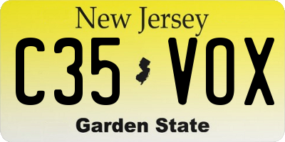 NJ license plate C35VOX