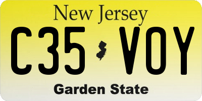 NJ license plate C35VOY