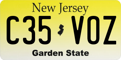 NJ license plate C35VOZ