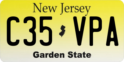 NJ license plate C35VPA