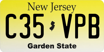 NJ license plate C35VPB