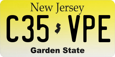 NJ license plate C35VPE