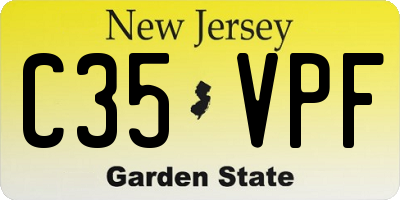 NJ license plate C35VPF