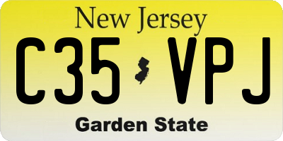 NJ license plate C35VPJ