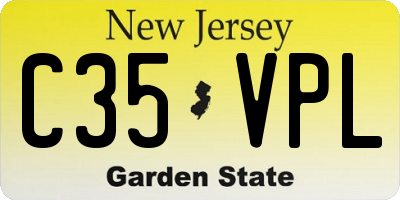 NJ license plate C35VPL