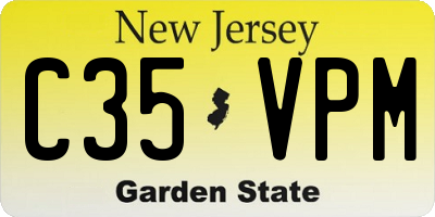 NJ license plate C35VPM