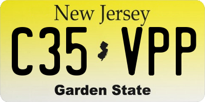 NJ license plate C35VPP