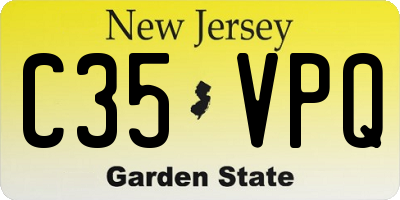 NJ license plate C35VPQ