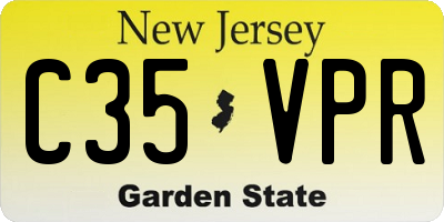 NJ license plate C35VPR