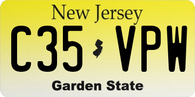 NJ license plate C35VPW