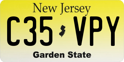 NJ license plate C35VPY