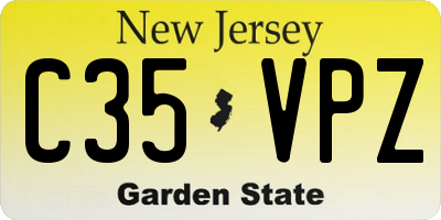 NJ license plate C35VPZ