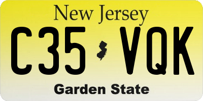 NJ license plate C35VQK
