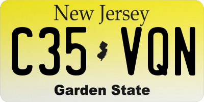 NJ license plate C35VQN