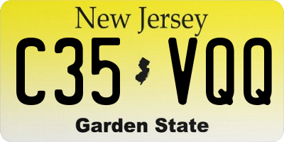 NJ license plate C35VQQ