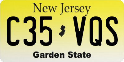 NJ license plate C35VQS