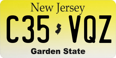 NJ license plate C35VQZ