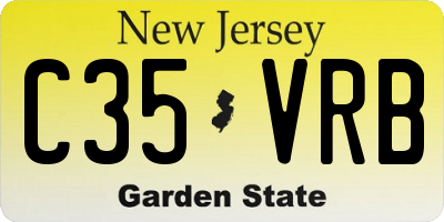 NJ license plate C35VRB