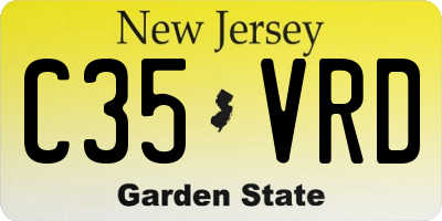 NJ license plate C35VRD
